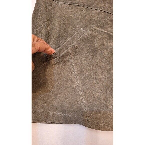 NWT BLANKNYC GREEN LEATHER SUEDE WRAP MINI CLASSIC Y2K BOHO SKIRT WOMEN SIZE 26 - Picture 7 of 8
